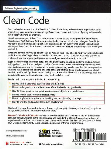 Clean Code: A Handbook of Agile Software Craftsmanship by Robert C. Ma ...